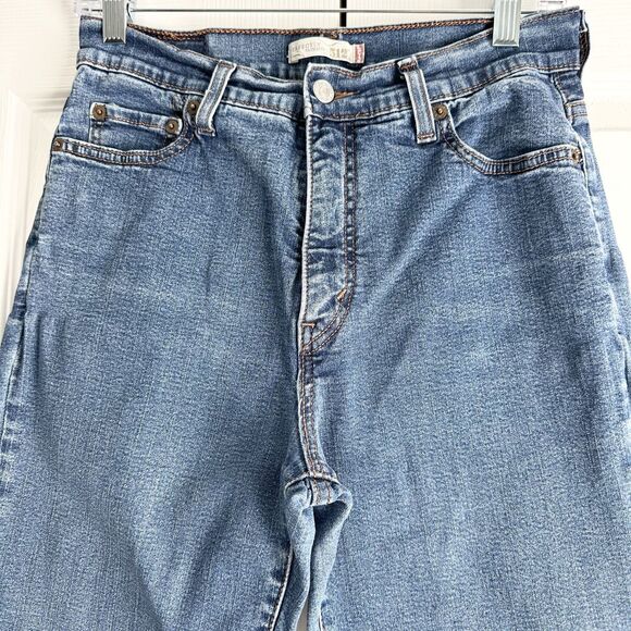 Levi's 512 Slimming Women's Jeans Size 10M Blue Stretch Mid Rise Straight Leg - Picture 3 of 10